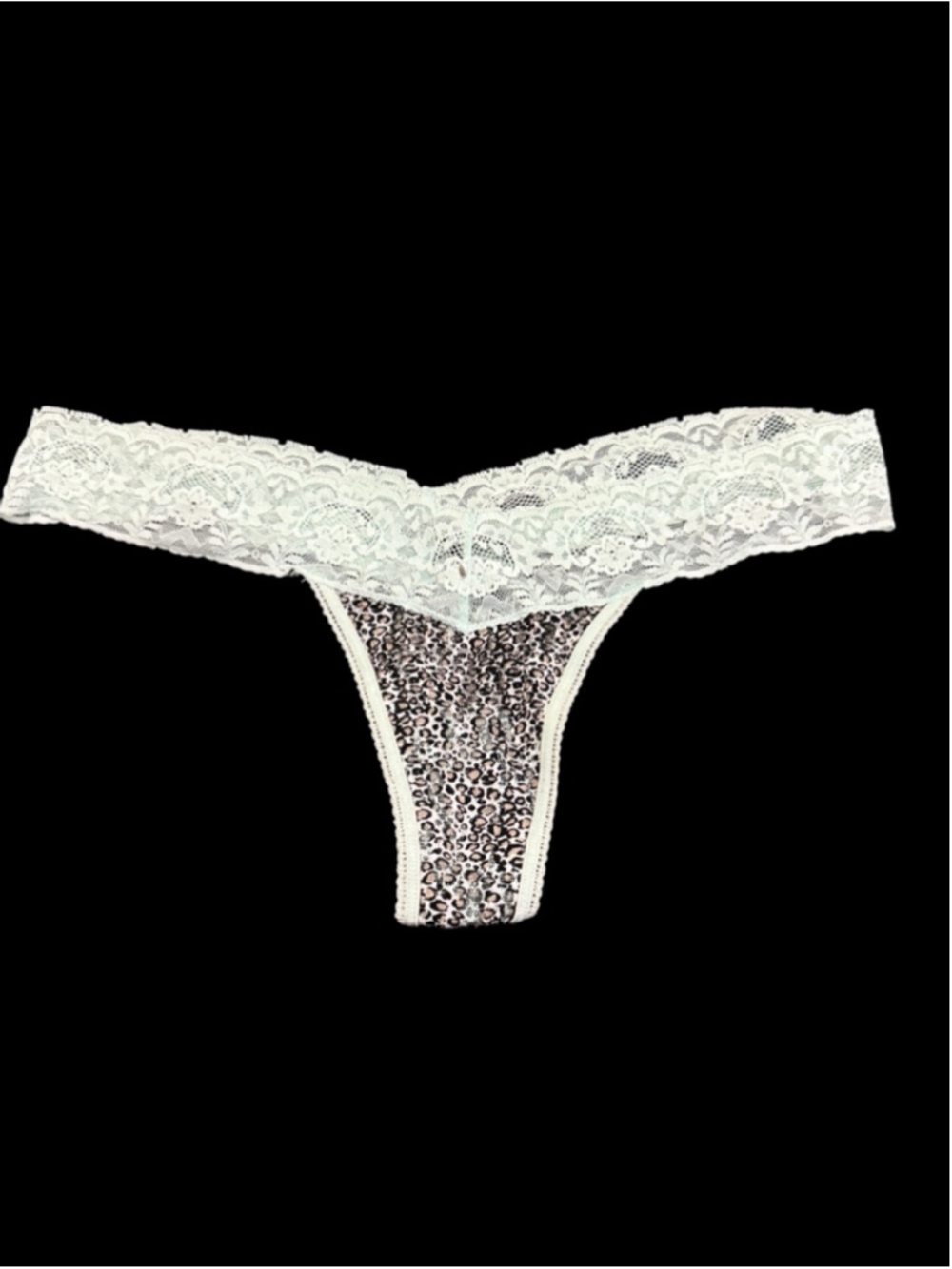 Women's Daisy Fuentes Thong Panties L White Animal Print